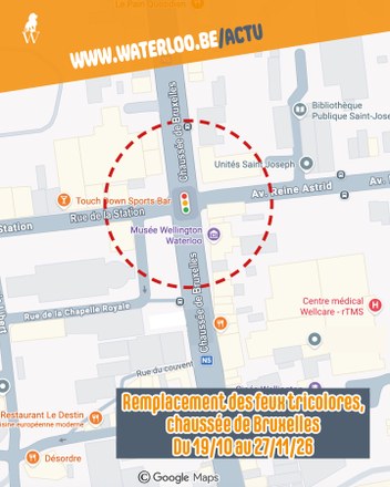 19/10 au 27/11/26: remplacement de feux tricolores, sur la N5