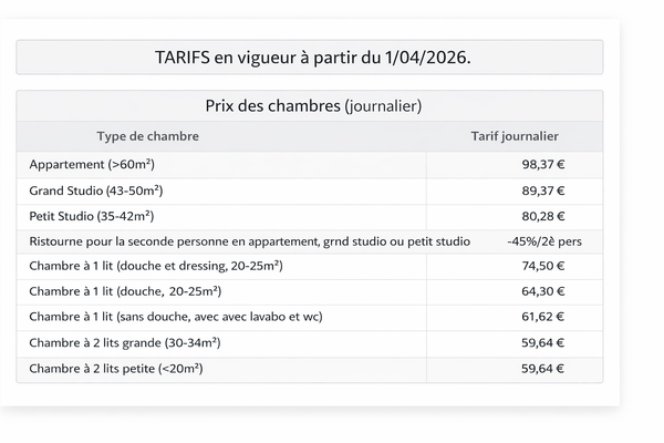 Gibloux tarifs hébergement 04 2026